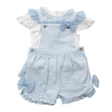 Mintini Girls Blue Dungaree Set