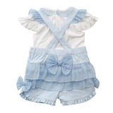 Mintini Girls Blue Dungaree Set