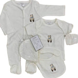 Little Brown Bear 5 Piece Girls White Bear Gift Set