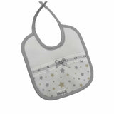 Perfect Little Thing Star Print Bib - Grey