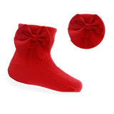 Soft Touch Ankle Bow Socks - Red