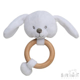 Baby Soft Touch White Wooden Bunny Rattle