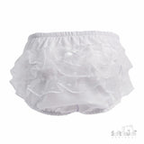 Spotty Lace And Bow Frilly Knicker Pants - White