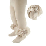 SOFT TOUCH Girls Beige Tights With Tulle And Bow