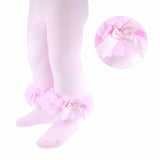 SOFT TOUCH Girls Pink Tights With Tulle And Bow