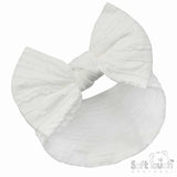 Soft Touch White Cable Headband with Bow