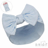 Soft Touch Blue Cable Headband with Bow