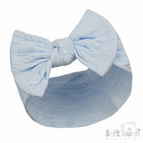 Soft Touch Blue Cable Headband with Bow