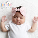 Soft Touch Pink Cable Headband with Bow