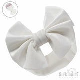 Soft Touch Velour Big Bow Headband - Cream