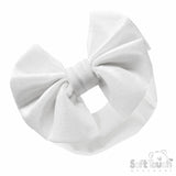 Soft Touch Velour Big Bow Headband - White