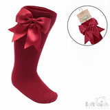 Soft Touch Girls Elegance Burgundy Bow Sock