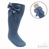 Soft Touch Girls Elegance Bow Sock - Steel