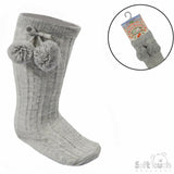 Soft Touch Elegance Grey Pom Pom Socks