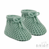 Soft Touch Baby's Knitted Booties - Sage Green