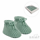 Soft Touch Baby's Knitted Booties - Sage Green