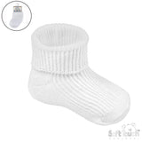 Tiny Baby White Twin Pack turn-over sock