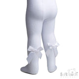 SOFT TOUCH Girls Tights with Big Bow Detail - White