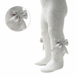 SOFT TOUCH Girls Tights with Bow Detail - Grey