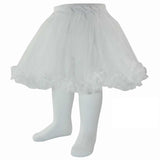 Soft Touch - White Floral Tights with Tutu