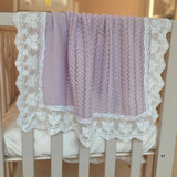 Luxury Handmade Lilac Lace Muslin Square – Baby Burp Cloth UK