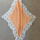 Luxury Handmade Orange Lace Muslin Square – Baby Burp Cloth UK