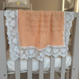 Luxury Handmade Orange Lace Muslin Square – Baby Burp Cloth UK