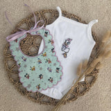 Personalised Duck Baby Vest & Handmade Bib Set – Luxury Baby Girl Outfit