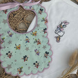 Personalised Duck Baby Vest & Handmade Bib Set – Luxury Baby Girl Outfit