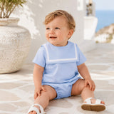 Blue Boys Sailor Bubble Romper