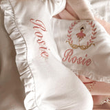 Baby Girls Personalised Set Sleepsuit, Bib & Burp Cloth