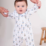 Boys Peter Rabbit Print Cotton Sleepsuit