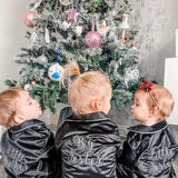 Kids Velour Personalised Pyjamas - Black