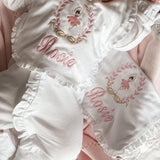 Baby Girls Personalised Set Sleepsuit, Bib & Burp Cloth