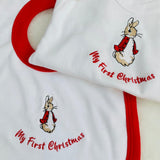 Peter Rabbit My First Christmas Baby Grow And Bib