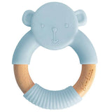 Perfect Little Thing Wood And Silicone Bear Teether - Blue