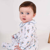 Boys Peter Rabbit Print Cotton Sleepsuit