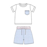 Perfect Little Thing Boys Blue Shorts and T-Shirt Set