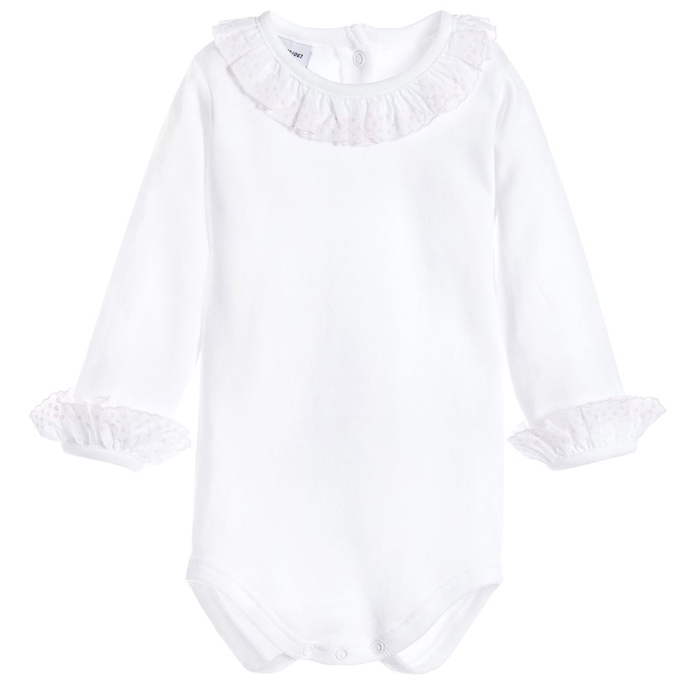 Babidu Girls Ruffle Collar Long Sleeve Bodysuit