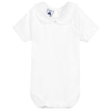 Babidu Unisex White Cotton Short Sleeve Bodysuit