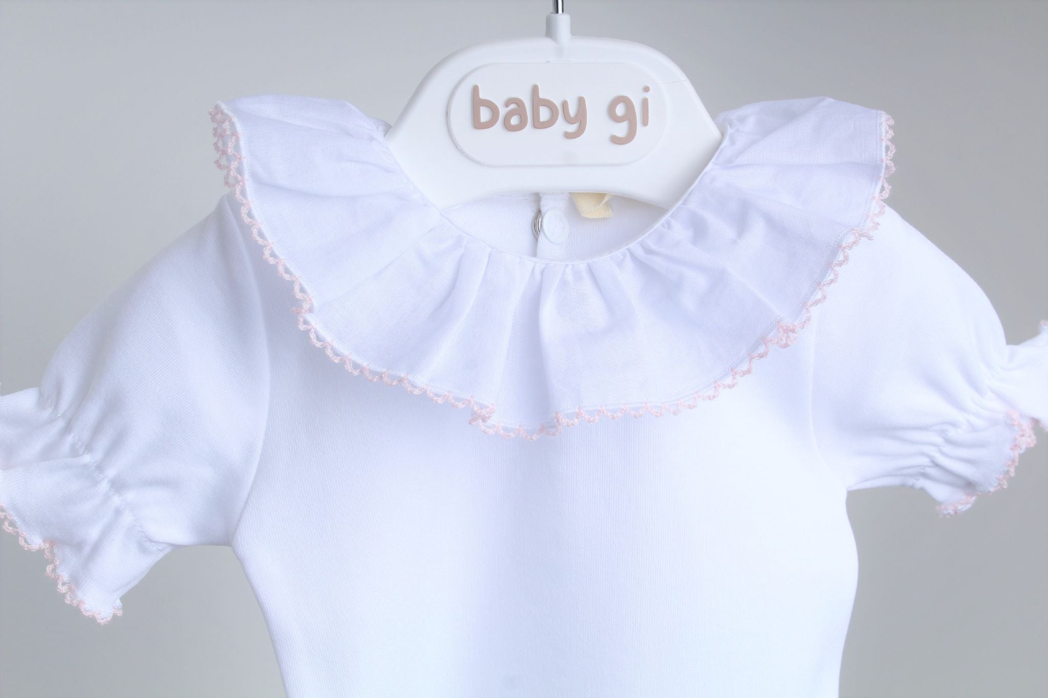 BabyGI Body Vest With Pink Detail Short Sleeves