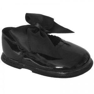 Baypods Girls Black Big Bow Hard Sole Shoes