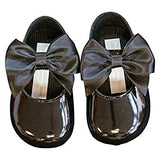 Baypods Baby Girls Black Big Bow Pre-Walker Shoes