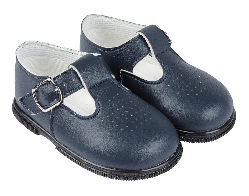 Baypods Boys Navy Blue T-Bar Hard Sole Shoes