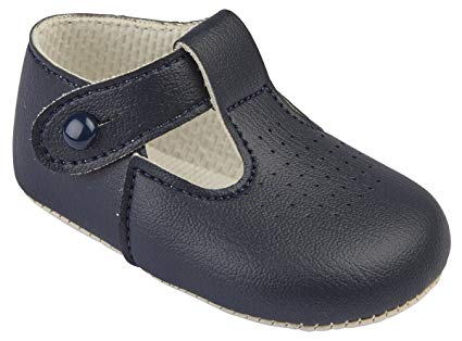 Baypods Navy Blue T-Bar Soft Pram Shoes