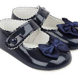 Baypods Baby Girls Navy Blue Bow Pre-Walker Shoes