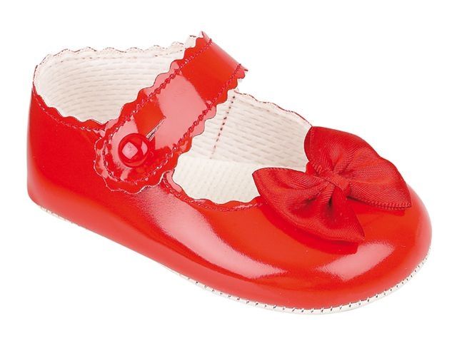 Baypods Baby Girls Red Bow Pre-Walker Shoes