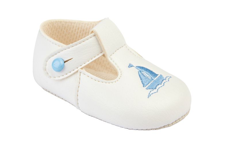 Baypods Boys White Sailor Pre Walker Shoes