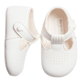 Baypods T-Bar White Soft Pram Shoes