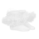 Caramelo Kids Girls Ballerina Ankle Socks - White